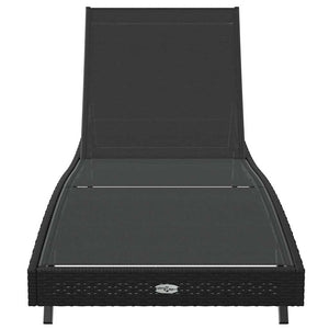 Schwarze Poly-Rattan Sonnenliege