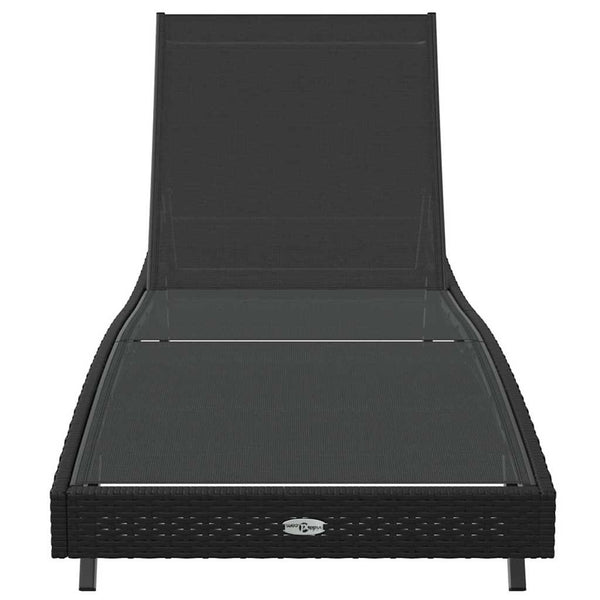 Schwarze Poly-Rattan Sonnenliege