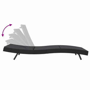 Schwarze Poly-Rattan Sonnenliege