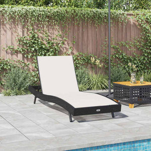 Poly-Rattan Sonnenliege Schwarz/Weiß