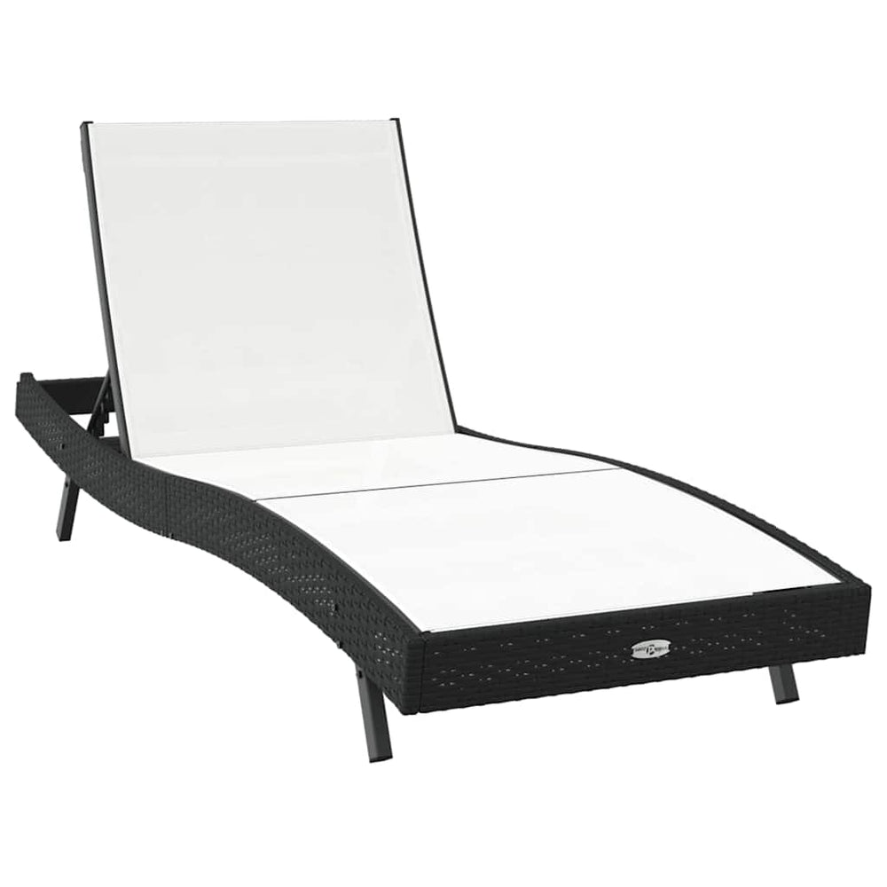 Poly-Rattan Sonnenliege Schwarz/Weiß