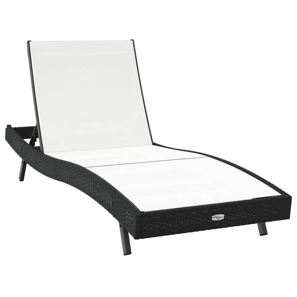 Poly-Rattan Sonnenliege Schwarz/Weiß