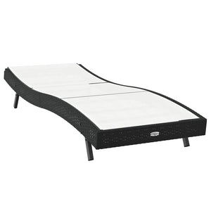 Poly-Rattan Sonnenliege Schwarz/Weiß