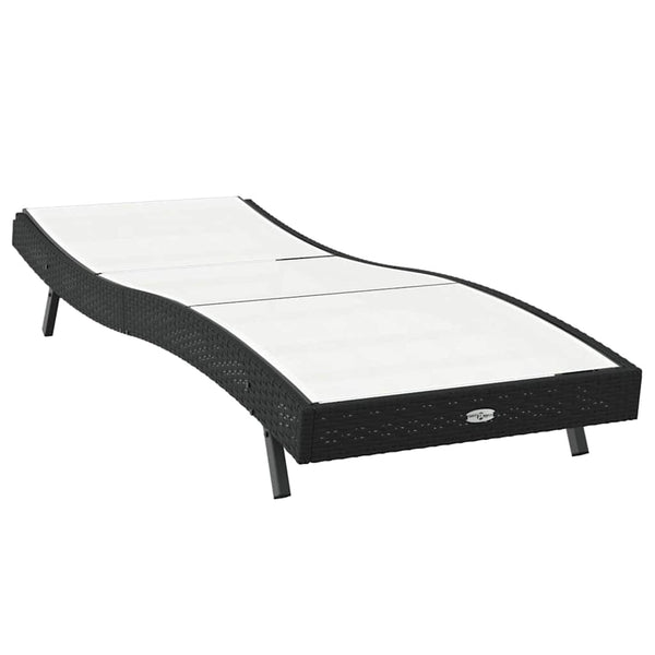 Poly-Rattan Sonnenliege Schwarz/Weiß