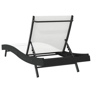 Poly-Rattan Sonnenliege Schwarz/Weiß