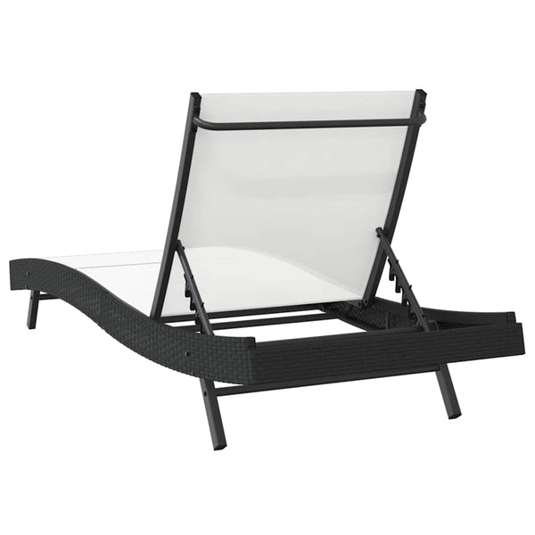 Poly-Rattan Sonnenliege Schwarz/Weiß