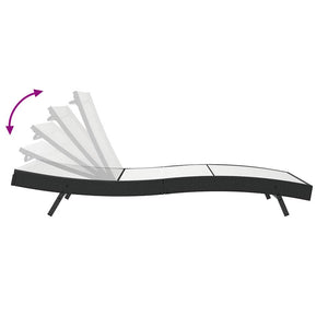 Poly-Rattan Sonnenliege Schwarz/Weiß
