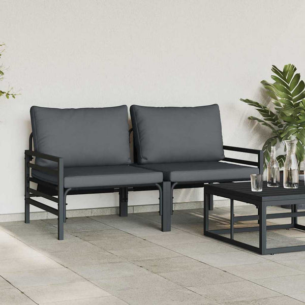 Gartenmöbel Set Anthrazit mit Kissen