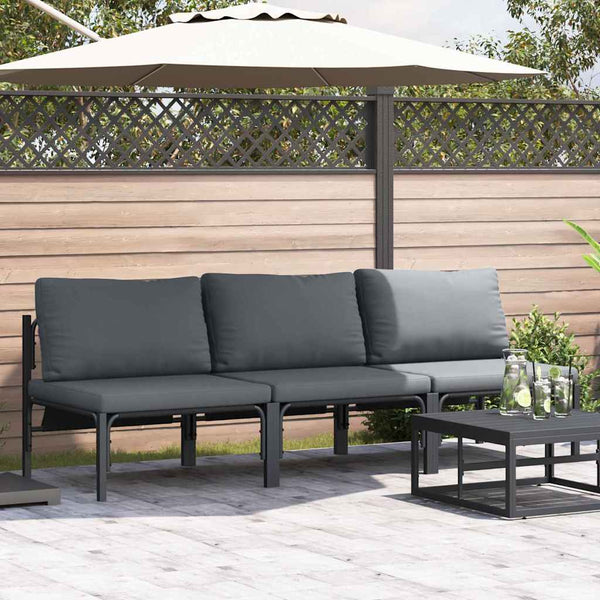 Gartenmöbel Set Anthrazit mit Kissen