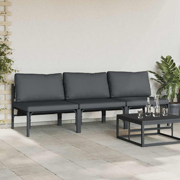 Gartenmöbel Set Anthrazit mit Kissen