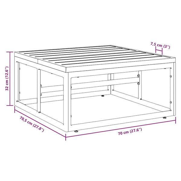 Gartenmöbel Anthrazit Stahl 70x70,5x32cm