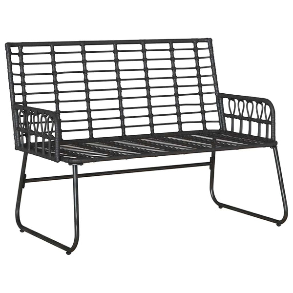Gartenbank Poly-Rattan Schwarz Anthrazit