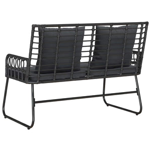 Gartenbank Poly-Rattan Schwarz Anthrazit