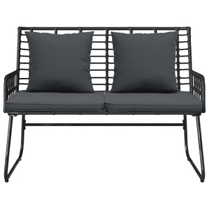 Gartenbank Poly-Rattan Schwarz Anthrazit