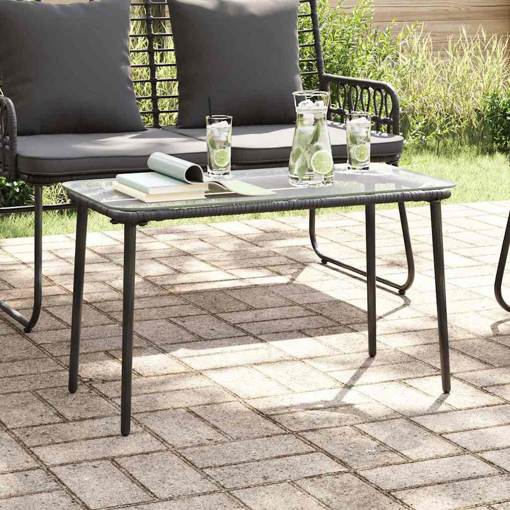 Schwarzer Poly-Rattan Gartentisch 80x40x45cm
