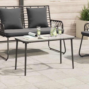 Schwarzer Poly-Rattan Gartentisch 80x40x45cm