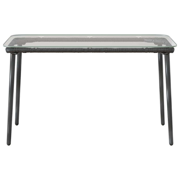 Schwarzer Poly-Rattan Gartentisch 80x40x45cm