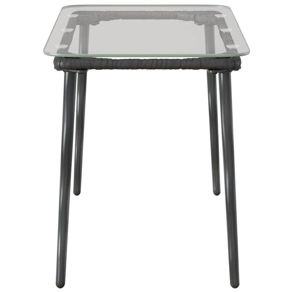 Schwarzer Poly-Rattan Gartentisch 80x40x45cm