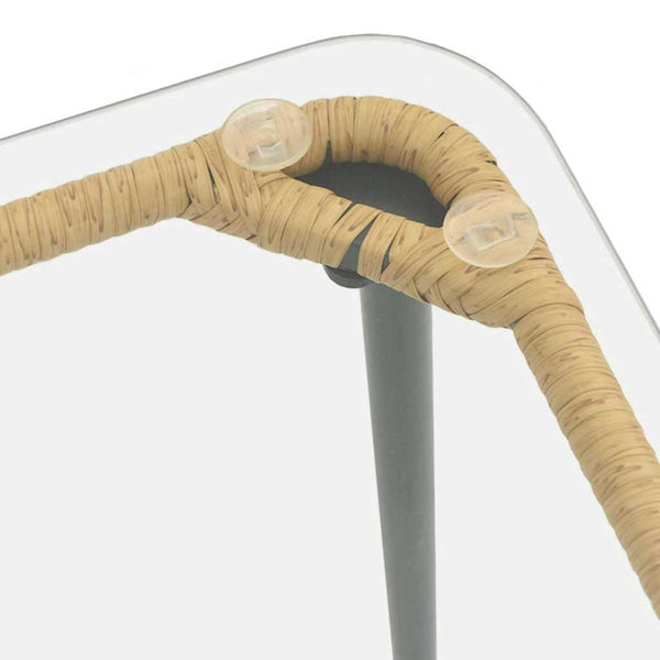 Poly-Rattan Gartentisch Natur 80x40x45cm