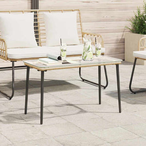 Poly-Rattan Gartentisch Natur 80x40x45cm