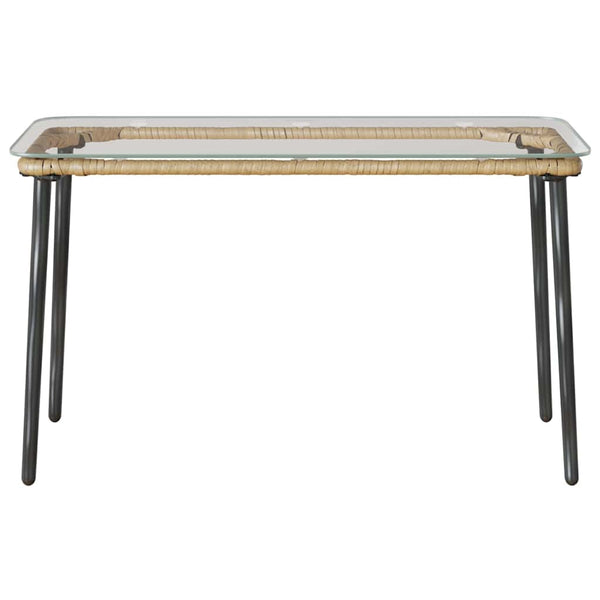 Poly-Rattan Gartentisch Natur 80x40x45cm