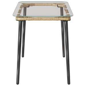 Poly-Rattan Gartentisch Natur 80x40x45cm