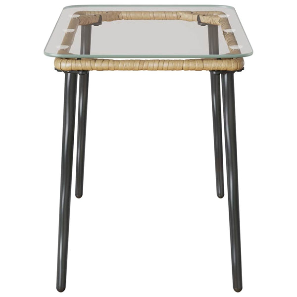 Poly-Rattan Gartentisch Natur 80x40x45cm