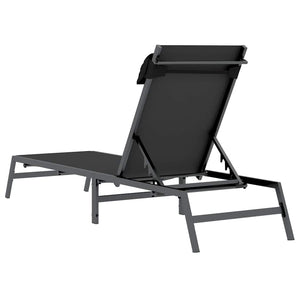 Sonnenliege Schwarz Anthrazit Stahl 197 cm
