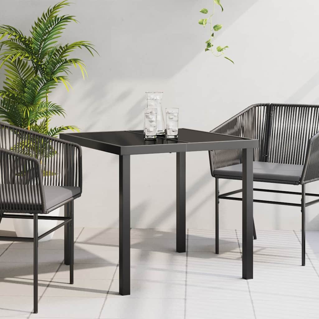 Schwarzer Gartentisch Metall 80x80cm