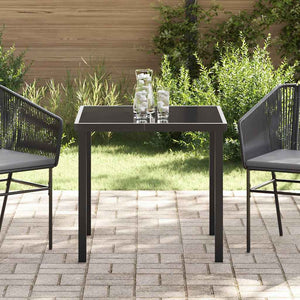 Schwarzer Gartentisch Metall 80x80cm