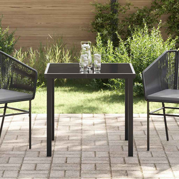 Schwarzer Gartentisch Metall 80x80cm