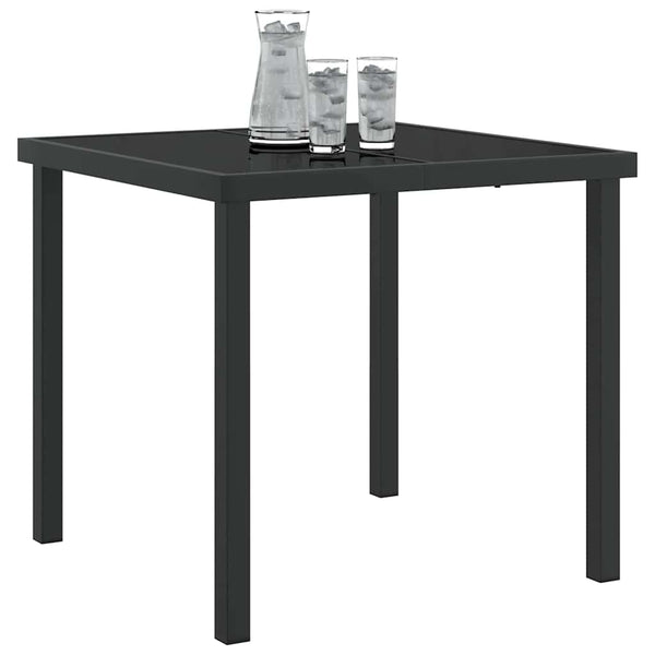 Schwarzer Gartentisch Metall 80x80cm
