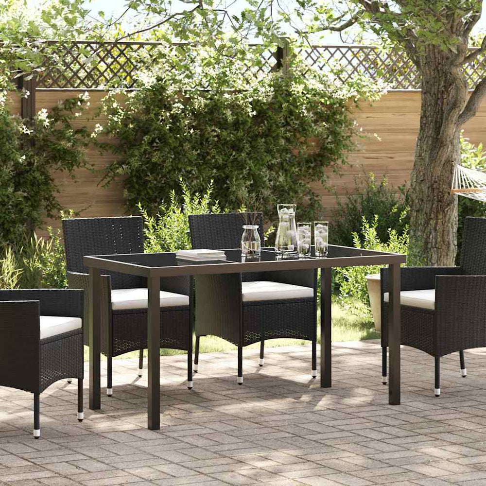Schwarzer Gartentisch Metall 140x70 cm