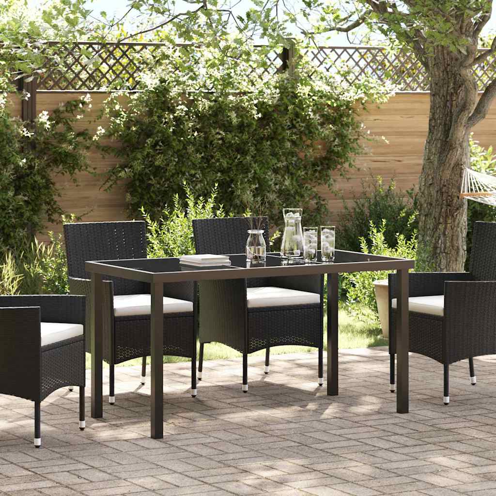 Schwarzer Gartentisch Metall 140x70 cm