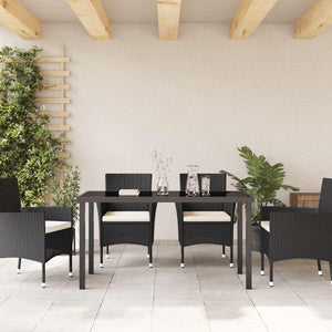 Schwarzer Gartentisch Metall 140x70 cm