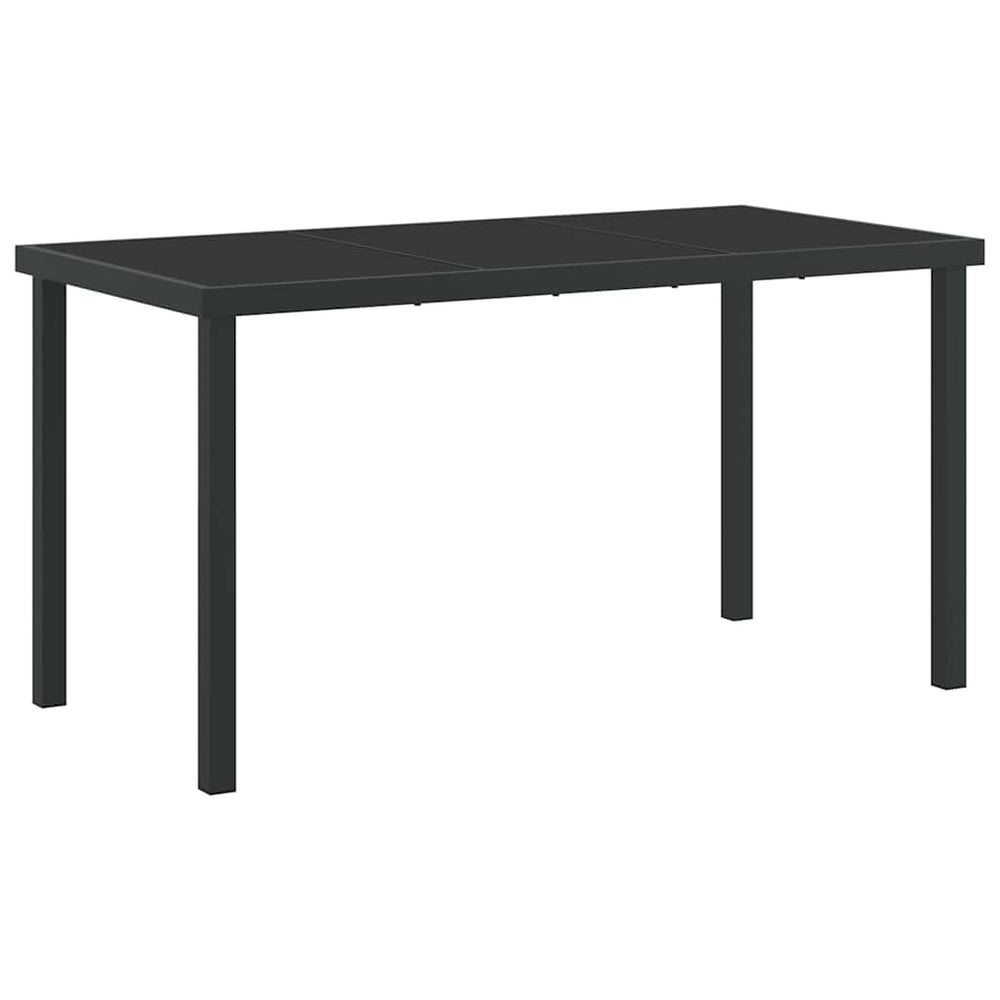 Schwarzer Gartentisch Metall 140x70 cm