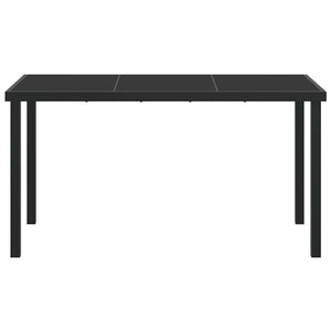 Schwarzer Gartentisch Metall 140x70 cm