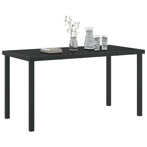 Schwarzer Gartentisch Metall 140x70 cm
