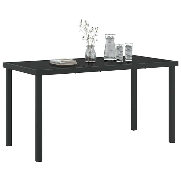 Schwarzer Gartentisch Metall 140x70 cm