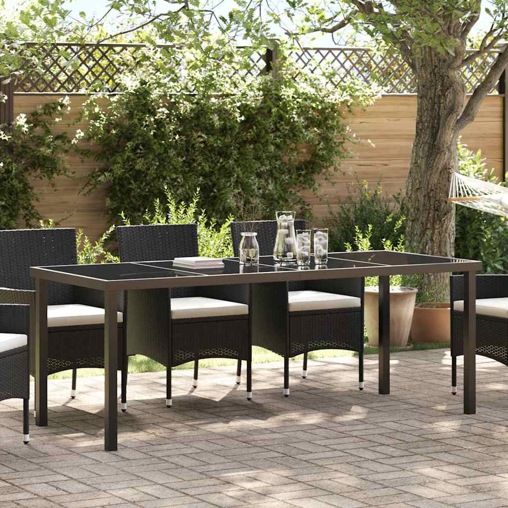 Schwarzer Gartentisch Metall 200 cm