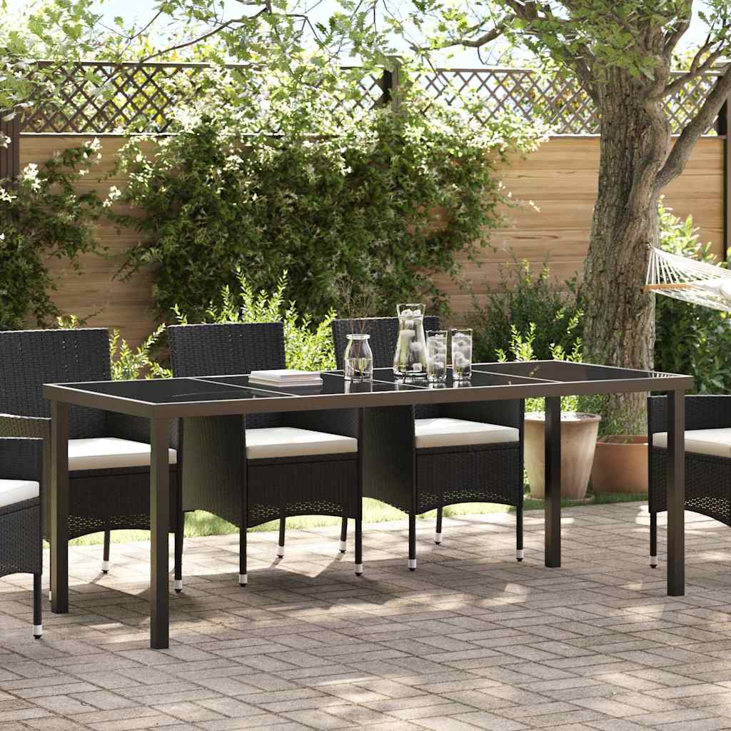 Schwarzer Gartentisch Metall 200 cm