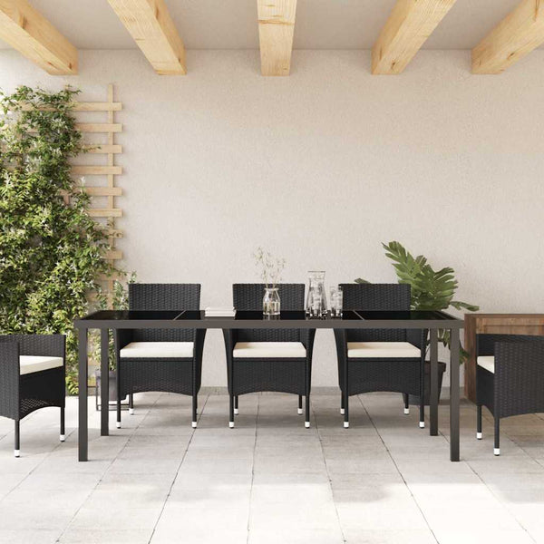 Schwarzer Gartentisch Metall 200 cm