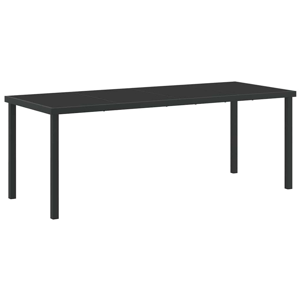 Schwarzer Gartentisch Metall 200 cm