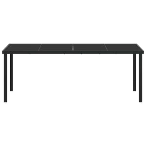 Schwarzer Gartentisch Metall 200 cm