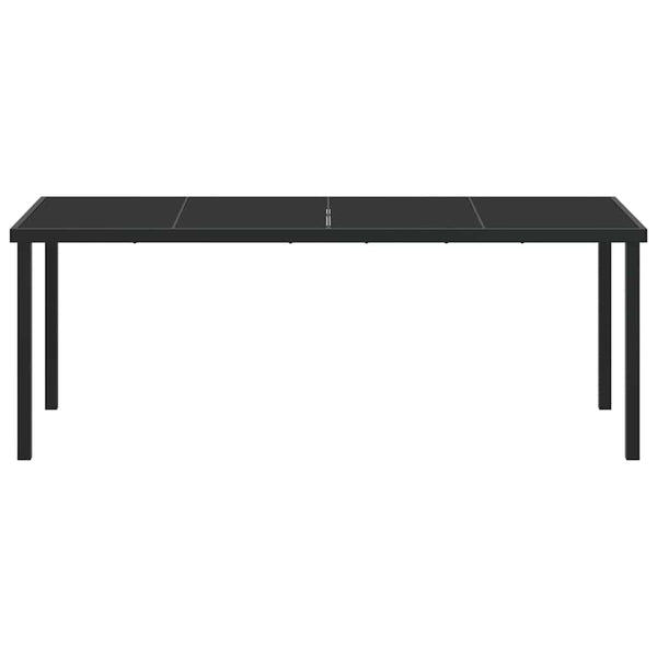 Schwarzer Gartentisch Metall 200 cm