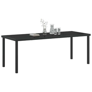 Schwarzer Gartentisch Metall 200 cm