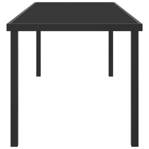 Schwarzer Gartentisch Metall 200 cm