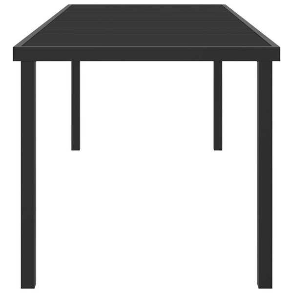 Schwarzer Gartentisch Metall 200 cm