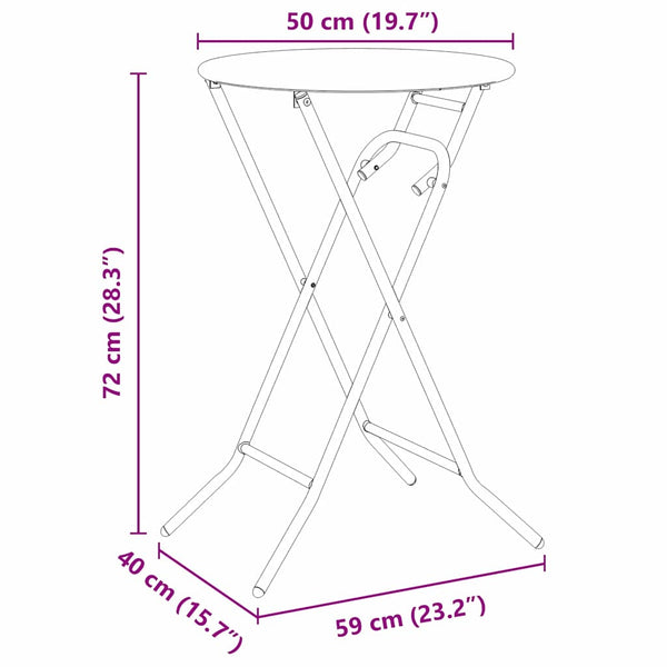 Anthrazit Gartentisch Metall 50x50 cm