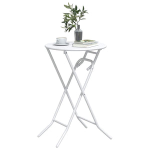 Gartentisch Weiß Metall 50x50 cm Klappbar
